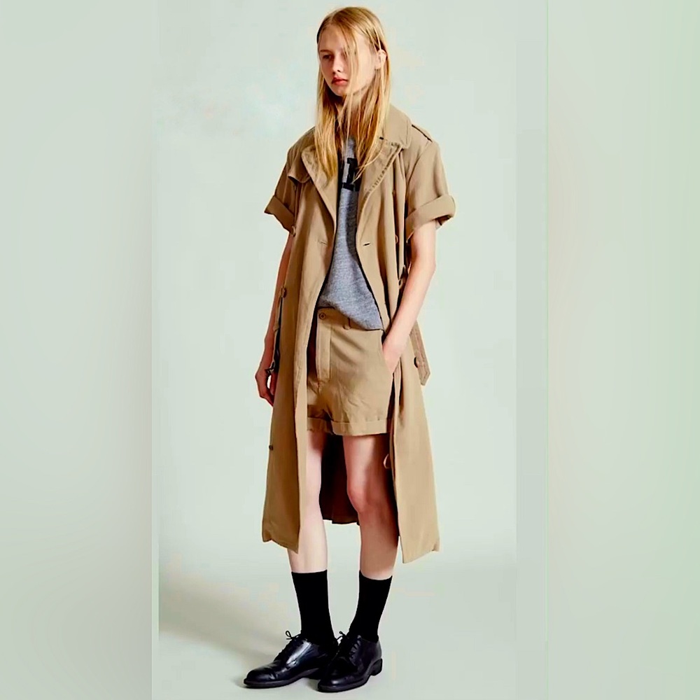 NLST Rolled Sleeve Trench Coat